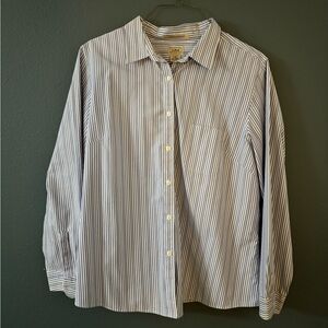 Vintage LL Bean Wrinkle-Resistant Striped Button-Up Shirt – Size 2X